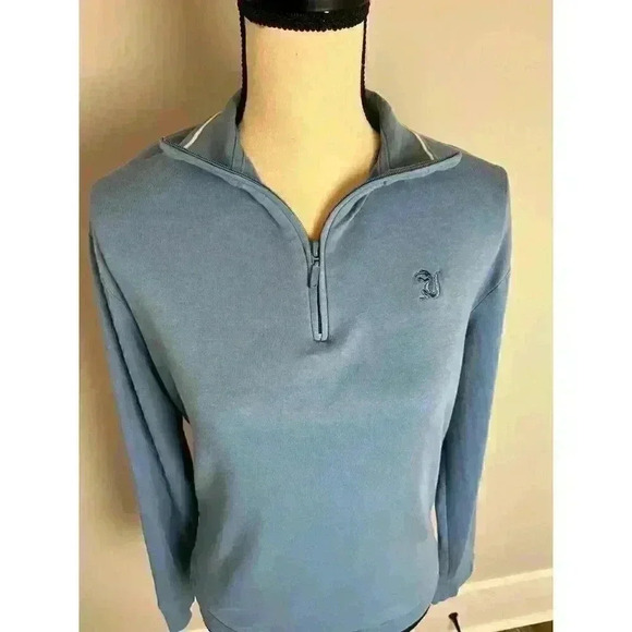 Peter Millar Women's Blue Quarter Zip Pullover Golf Gator Embroidered Size L - Picture 2 of 11